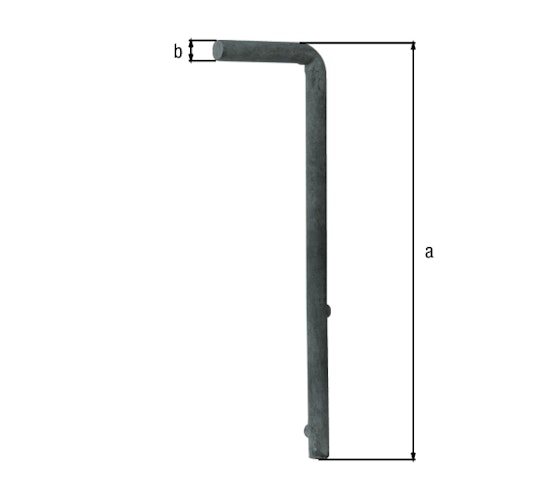 Alberts® Bodenschieber für Wellengittertore, feuerverzinkt, Gesamthöhe 240 mm, ⌀12 mm 654078