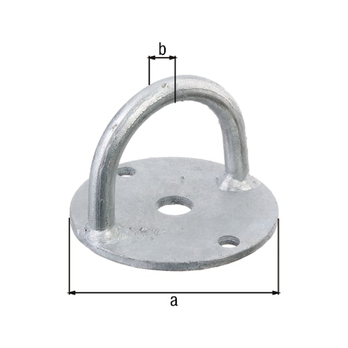 Alberts® Befestigungsbügel, feuerverzinkt, zum Aufschrauben, Aufschraubplatte ⌀100 mm 657239