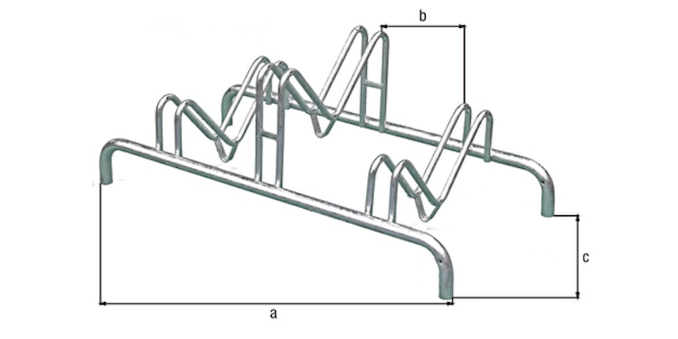 Alberts® Mehrfach-Fahrradständer freist.,fvz, Einstellplätze 3, LxT 1000x515 mm 692636