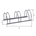 Vorschaubild Alberts® Mehrfach-Fahrradständer freist., fvz, Einstellplätze 3, LxT 700x300 mm 698287