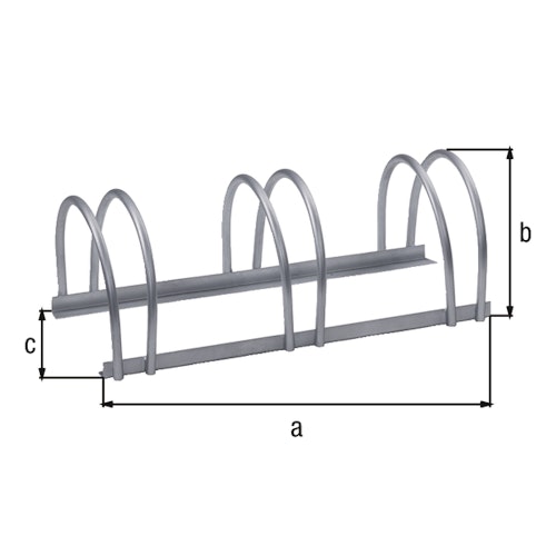 Alberts® Mehrfach-Fahrradständer freist., fvz, Einstellplätze 3, LxT 700x300 mm 698287