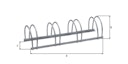 Vorschaubild Alberts® Mehrfach-Fahrradständer freist., fvz, Einstellplätze 4, LxT 1000x300 mm 698294