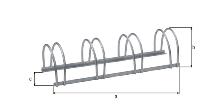Alberts® Mehrfach-Fahrradständer freist., fvz, Einstellplätze 4, LxT 1000x300 mm 698294
