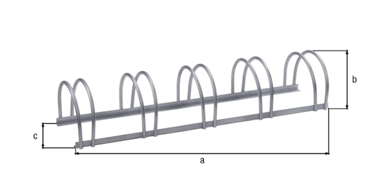 Alberts® Mehrfach-Fahrradständer freist., fvz, Einstellplätze 5, LxT 1300x300 mm 698300
