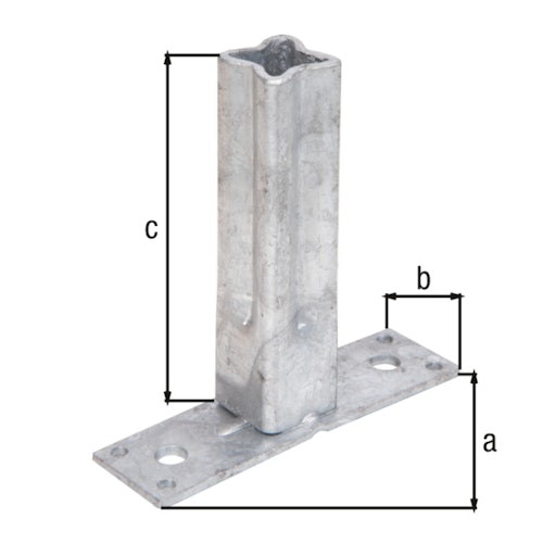 Alberts® Handlaufstütze für Universalpfosten feuerverzinkt Breite 104 mm Tiefe 30 mm 