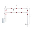 Vorschaubild Alberts® Absperrgitter Moovy fvz.,weiß,m.roten Ringen,z.Einb.,B1000mm,Höhe ü.Boden 1000mm 770273