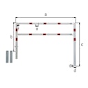 Vorschaubild Alberts® Absperrgitter Moovy fvz.,weiß,m.roten Ringen,z.Einb.,B1500mm,Höhe ü.Boden 1000mm 770280