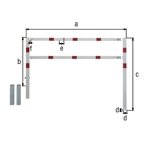 Alberts® Absperrgitter Moovy fvz.,weiß,m.roten Ringen,z.Einb.,B1500mm,Höhe ü.Boden 1000mm 770280