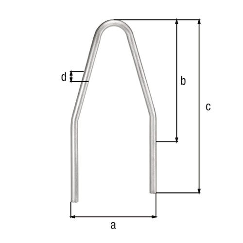 Alberts® Schutzbügel Safety fvz.,z.Einb.,BxH 800x1000 mm,Bügelh.1500 mm,Rahmen⌀60 mm 772338