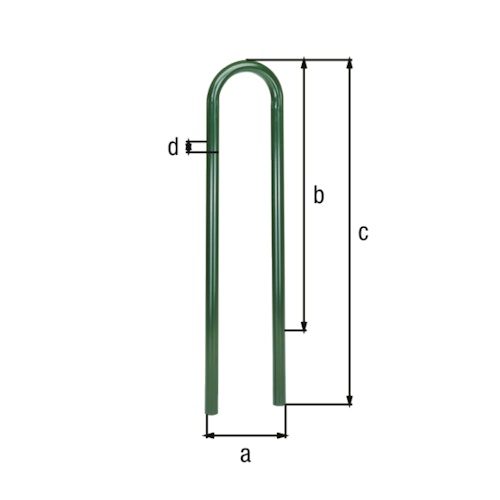 Alberts® Schutzbügel Universal fvz.,grün,z.Einb.,BxH 360x1000mm,Rahmen ⌀60 mm 772383