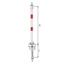 Vorschaubild Alberts® Absperrpf.Klappy-Bo umlegb.,PZ,fvz,weiß,2 rote Ringe,z.Einb.,Pf.⌀60 mm 780876