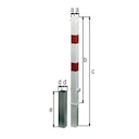 Alberts® Absperrpf.Passau herausnb.Dreik.,fvz.,weiß,2 rote Ringe,2Ösen,z.Einb.,Pf.70x70mm 781590
