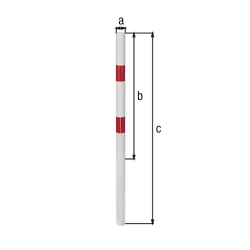 Alberts® Absperrpf. Standard SK weiß, mit zwei roten Ringen, z.Einb., Pf.⌀60 mm 782405