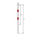 Vorschaubild Alberts® Absperrpf. Standard SK weiß, mit zwei roten Ringen,z.Einb., Pf.⌀60 mm 782429