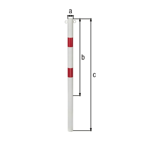 Alberts® Absperrpf. Standard SK weiß, mit zwei roten Ringen,z.Einb., Pf.⌀60 mm 782429