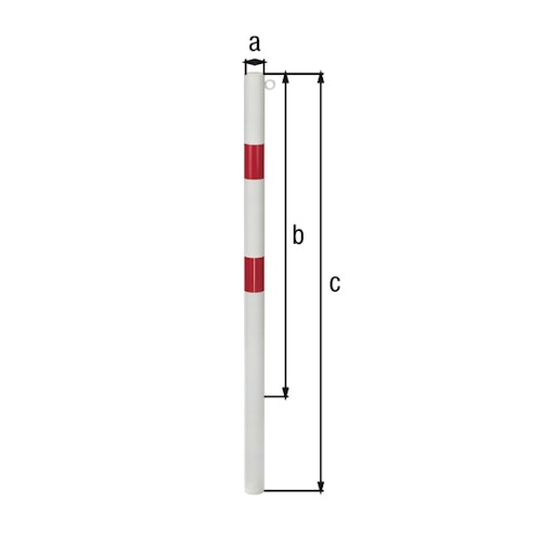Alberts® Absperrpf. Standard SK fvz.,weiß, mit zwei roten Ringen, z.Einb.,1 Öse Pf.⌀60mm 782474