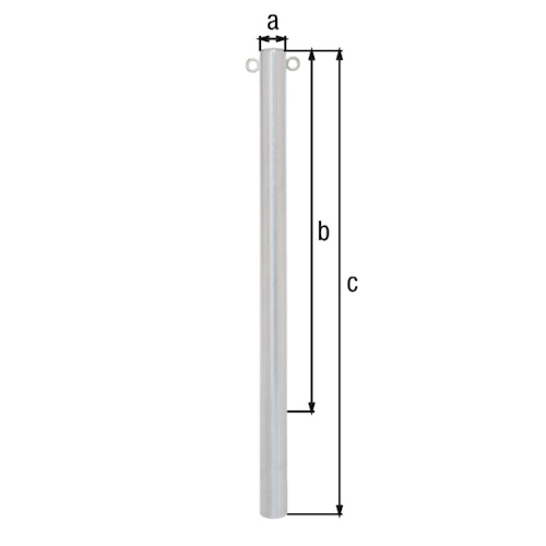 Alberts® Absperrpf. Standard SK fvz.,z.Einb.,Pf.⌀76 mm, Höhe über Boden 1000 mm 782665