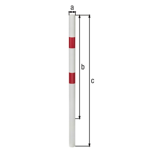Alberts® Absperrpf. Standard SK fvz.,weiß, 2 rote Ringe, z.Einb., Pf.⌀76 mm 782764