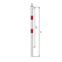 Vorschaubild Alberts® Absperrpf. Standard SK fvz.,weiß,2 rote Ringe,2 Ösen, z.Einb., Pf.⌀76 mm 782788