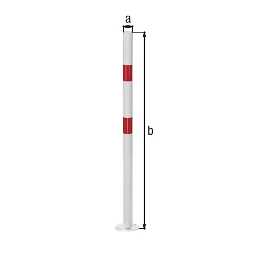 Alberts® Absperrpf. Standard SK fvz.,weiß,2 rote Ringe, Aufschr., Pf.⌀76 mm 782917