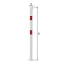 Vorschaubild Alberts® Absperrpf. Standard SK fvz.,weiß,2 rote Ringe, Aufschr.,Pf ⌀76 mm 782924