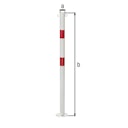 Vorschaubild Alberts® Absperrpf. Standard SK fvz.,weiß,2 rote Ringe, Aufschr.,Pf.⌀76 mm 782931