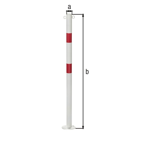 Alberts® Absperrpf. Standard SK fvz.,weiß,2 rote Ringe, Aufschr.,Pf.⌀76 mm 782931