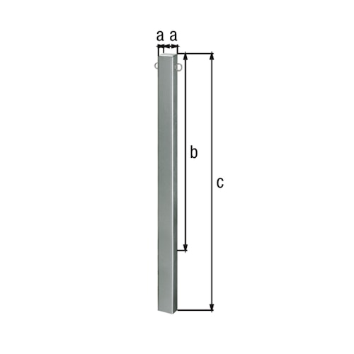 Alberts® Absperrpf. Standard SK fvz.,z.Einb.,2 Ösen, Pf. 70x70 mm Höhe über Boden 1000 mm 782962