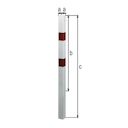 Vorschaubild Alberts® Absperrpf. Standard SK fvz.,weiß,2 rote Ringe,1 Öse, z.Einb.,Pf. 70x70 mm 783075