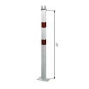 Alberts® Absperrpf. Standard SK fvz.,weiß,2 rote Ringe,1 Öse, Aufschr.,Pf. 70x70 mm 783228