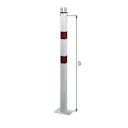 Vorschaubild Alberts® Absperrpf. Standard SK fvz.,weiß,2 rote Ringe,2 Ösen, Aufschr.,Pf. 70x70 mm 783235