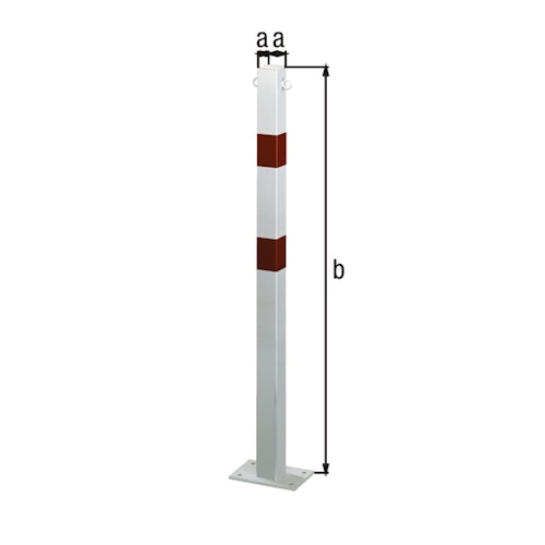 Alberts® Absperrpf. Standard SK fvz.,weiß,2 rote Ringe,2 Ösen, Aufschr.,Pf. 70x70 mm 783235