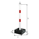 Vorschaubild Alberts® Absperrketteständer Outside weiß,2 rote Ringe,transportabel Pf.⌀60 mm 783242
