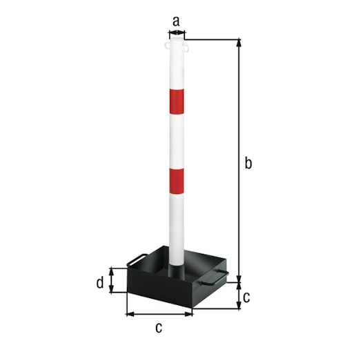 Alberts® Absperrketteständer Outside weiß,2 rote Ringe,transportabel Pf.⌀60 mm 783242