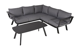 Garden Pleasure Lounge-Gruppe AURELIA, Aluminium Dunkelgrau / 100 % Polyester Grau