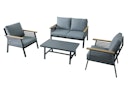 Garden Pleasure Lounge-Set DENIA, Aluminium Anthrazit / Rope / Kissen 100 % Polyester