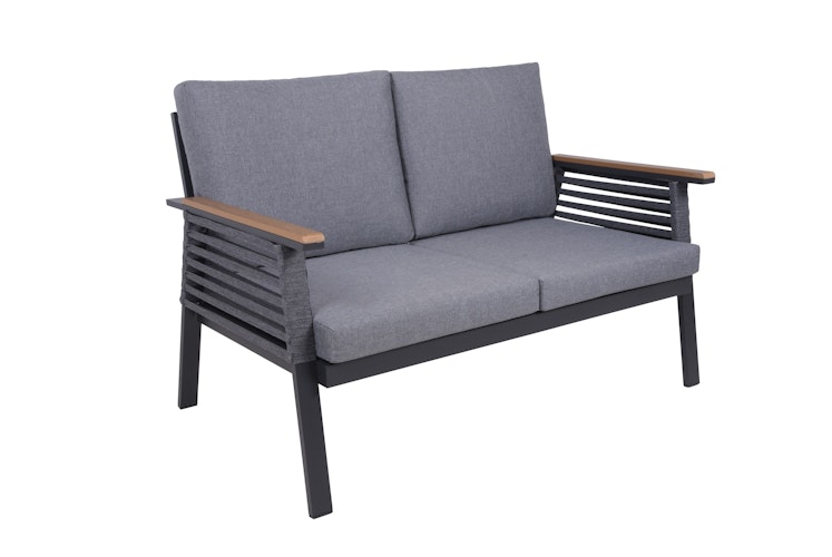 Garden Pleasure Lounge-Set DENIA, Aluminium Anthrazit / Rope / Kissen 100 % Polyester