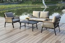 Garden Pleasure Lounge-Set DENIA, Aluminium Anthrazit / Rope / Kissen 100 % Polyester