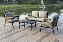 Garden Pleasure Lounge-Set DENIA, Aluminium Anthrazit / Rope / Kissen 100 % Polyester