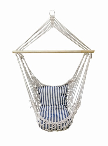 Garden Pleasure Hängesessel GRENADA, 50 % Baumwolle / 50 % Polyester, Blau/Weiß