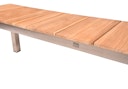 Garden Pleasure Gartenmöbel Set DALLAS / DENVER 02, Tisch 200 x 90 + Bank + 4 Stapelsessel, Edelstahl / Teak