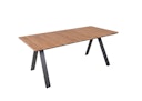 Garden Pleasure Gartenmöbel Set DAVINA / ELENA 05, Tisch 180 x 90 +  4 Stapelsessel, Aluminium / Teak / Kunststoffgewebe