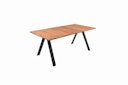 Garden Pleasure Gartenmöbel Set DAVINA / ELENA 05, Tisch 180 x 90 +  4 Stapelsessel, Aluminium / Teak / Kunststoffgewebe