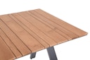 Garden Pleasure Gartenmöbel Set DAVINA / ELENA 05, Tisch 180 x 90 +  4 Stapelsessel, Aluminium / Teak / Kunststoffgewebe