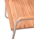 Garden Pleasure Gartenmöbel Set DALLAS / DENVER 05, Tisch 200 x 90 + 4 Schwingstühle, Edelstahl / Teak