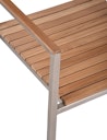 Garden Pleasure Gartenmöbel Set DALLAS / DENVER 02, Tisch 200 x 90 + Bank + 4 Stapelsessel, Edelstahl / Teak