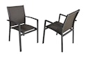 Garden Pleasure Gartenmöbel Set DAVINA / ELENA 05, Tisch 180 x 90 +  4 Stapelsessel, Aluminium / Teak / Kunststoffgewebe