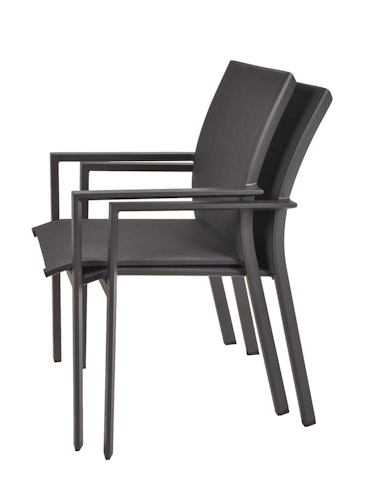 Garden Pleasure Gartenmöbel Set DAVINA / ELENA 05, Tisch 180 x 90 +  4 Stapelsessel, Aluminium / Teak / Kunststoffgewebe