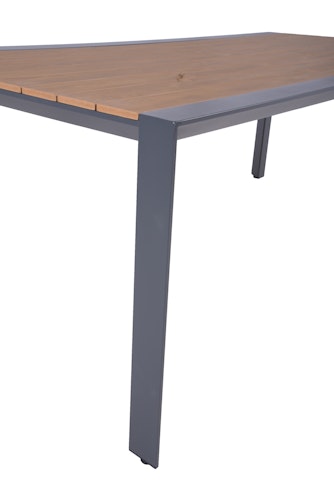 Garden Pleasure Gartenmöbel Set SILEA / TREVISO 01, Tisch 200 x 100 + 4 Stapelsessel, Aluminium / Nonwood
