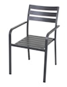 Garden Pleasure Gartenmöbel Set SILEA / TREVISO 01, Tisch 200 x 100 + 4 Stapelsessel, Aluminium / Nonwood